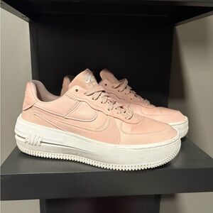Nike Women's Air Force’s Pink and White Sneakers